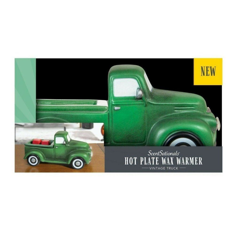ScentSationals Vintage Green Truck Ceramic Wax Warmer Working Headlights Gift